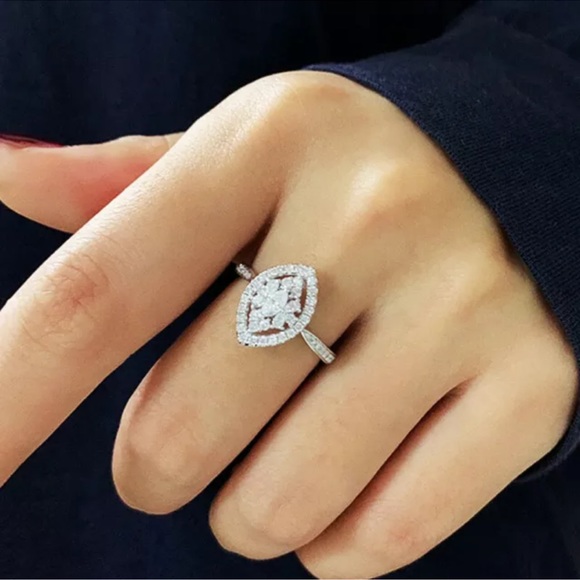 Elegant Engagement Gifts 925 Silver Rings Cubic Zirconia Women Jewelry - Picture 2 of 3